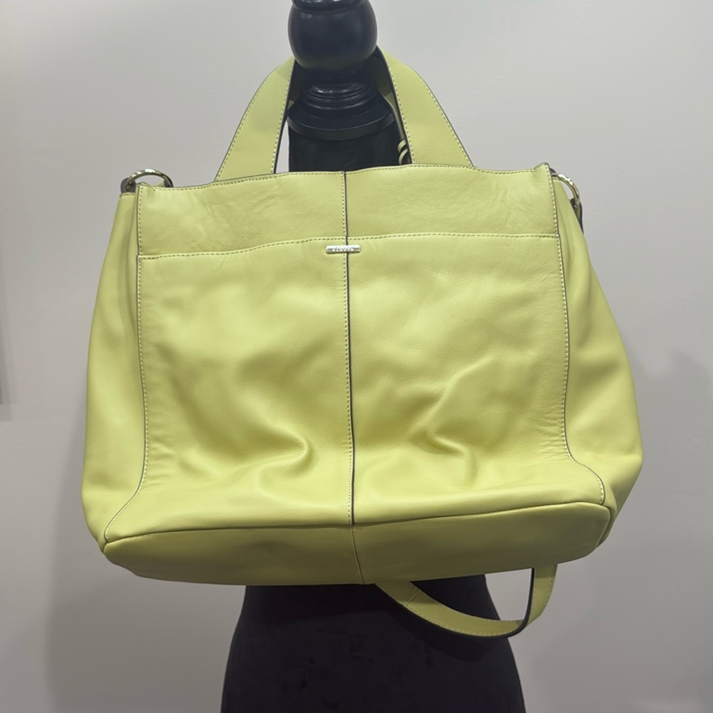Vince Camuto Remy Pale Lime Leather Tote